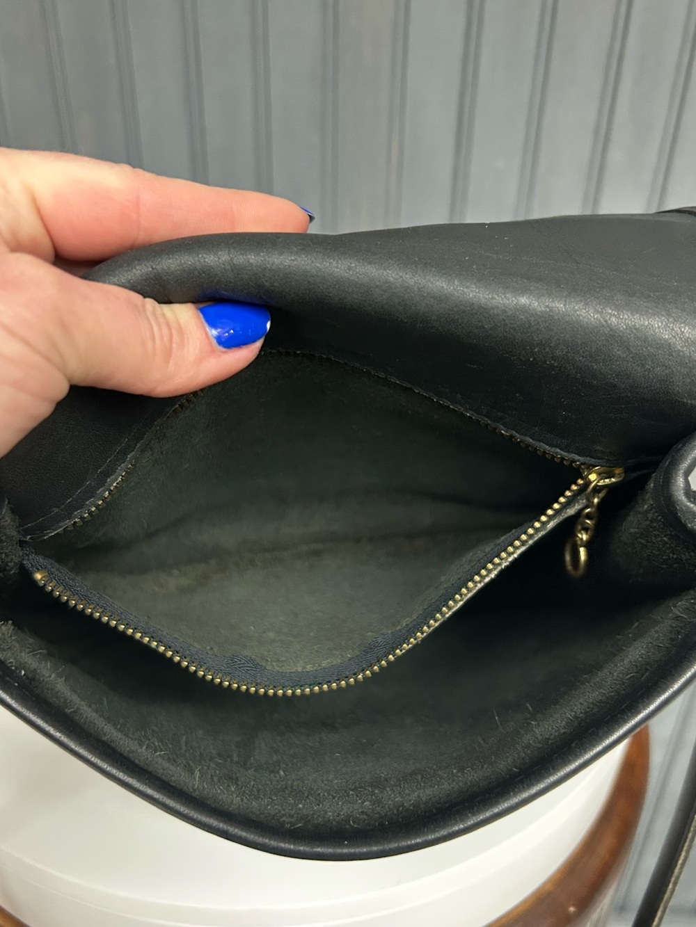 Vintage Coach Lindsay Bag 9888 Black Leather Crossbody Flap Bag - Picture 8 of 15
